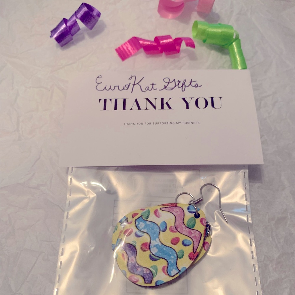 TODAY Sale $10 Colorful Easter Earrings Wood Acrylic Stainless Earwires o…